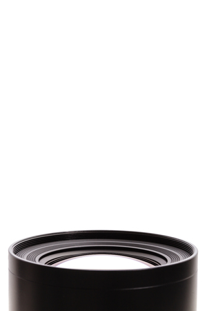 Opened lens on a white backgroundの写真素材
