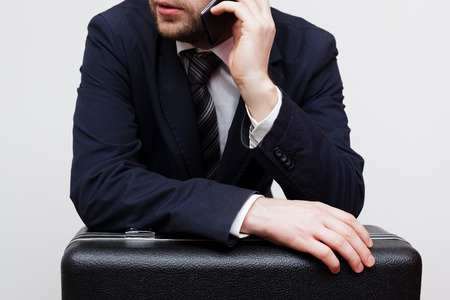 Businessman negotiates major dealの写真素材