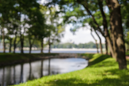 Blurred river: place for restの写真素材