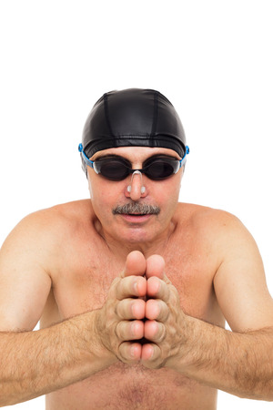 Athletes preparing for a competition in swimming. Going to the fitness clubの写真素材