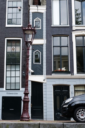 Amsterdam, Netherlands - July 24,2017 : Narrow house in cityのeditorial素材