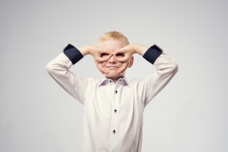 Child pretending to be a superheroの写真素材