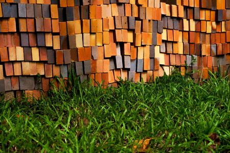 A pile of new building bricks. Preparation for the construction of the house.