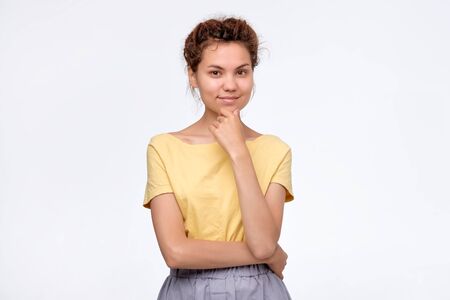 Young pretty woman with dreadlocks smiling confident looking happy
