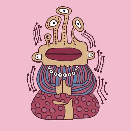 Ugly Monster meditate in tranquilityのイラスト素材