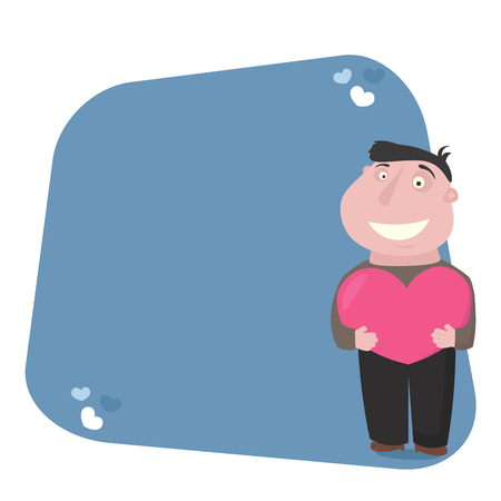 Young man hold a box with gift for party or holidays. Preparation for surprise or xmasのイラスト素材