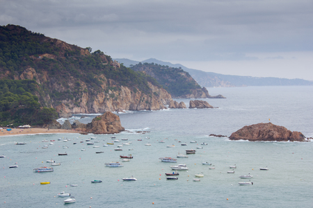 Tossa de Mar, Spain - September 14, 2016: View on sea shoreのeditorial素材