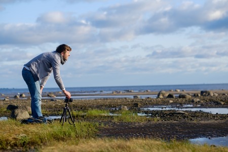 Man with cameraの写真素材