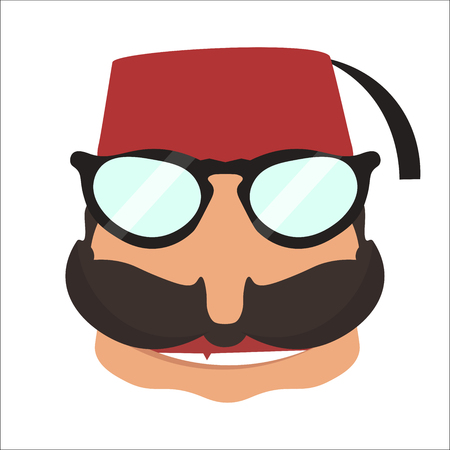 Turkish man in sunglasses icon.のイラスト素材