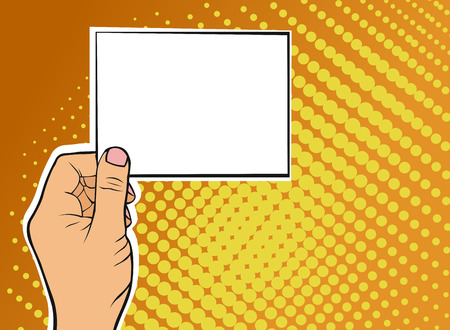 Male hand of caucasian man holding a card.のイラスト素材