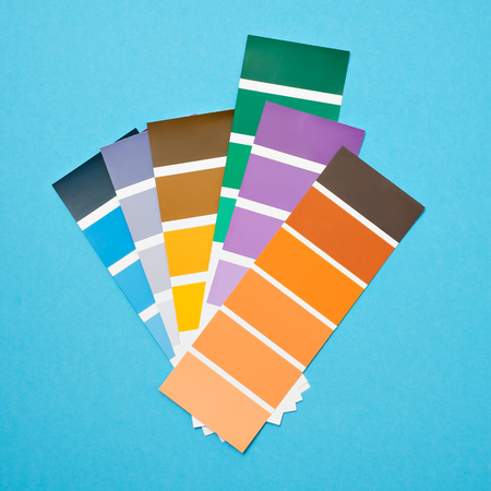 Color palette with various samples. Paint selection catalogの写真素材