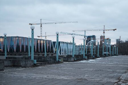 TALLINN, ESTONIA - FEBRUARY 05 2020: Evening view on modern district of Tallinnのeditorial素材