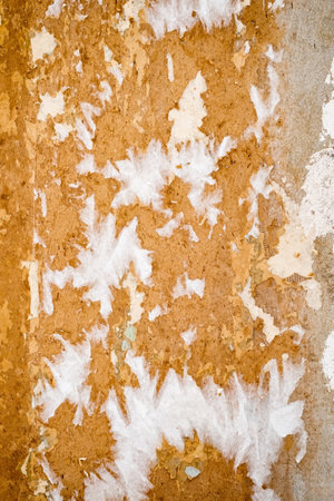 grunge abstract view on ripped and torn wall during renovation at flatの写真素材