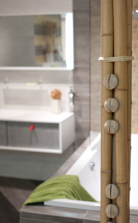 bathroom and toilet with modern decor の写真素材