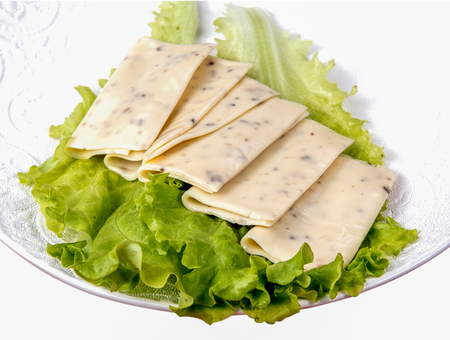 sliced  cheese isolatedの写真素材