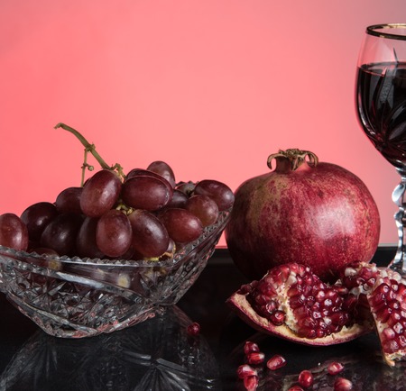 red fruits and wineの写真素材