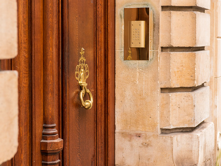 Antique old gothic door handle or doorknobの写真素材