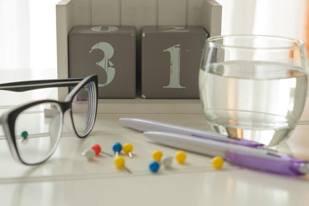 financial manager business accessories for office work glassesの写真素材