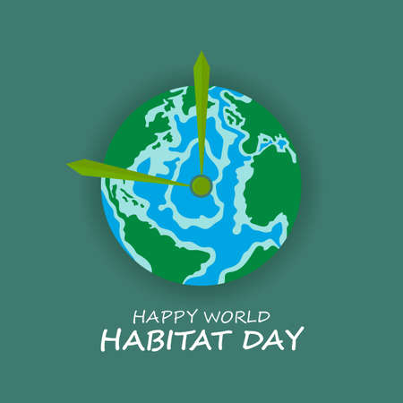Vector illustration for World Habitat Day. Can used for greeting card, banner, background.のイラスト素材
