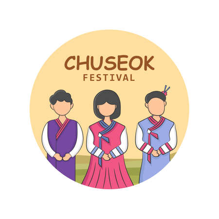 hand draw chuseok festival concept.