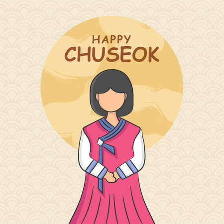 hand draw chuseok festival concept.のイラスト素材