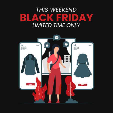 Black Friday sale banner concept.のイラスト素材