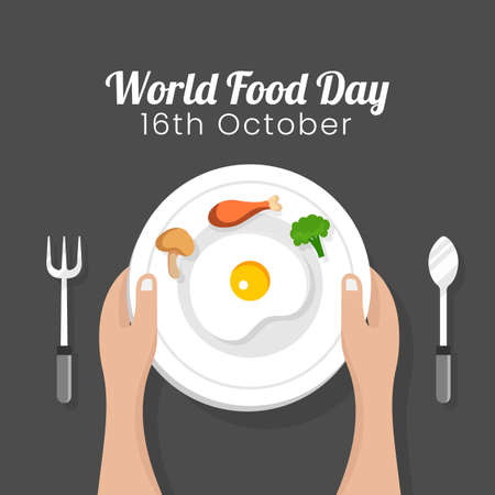 Hand drawn world food day. Vector Illustrationのイラスト素材