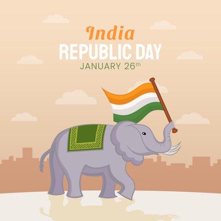 Hand drawn illustration of Indian Republic Day. vector illustrationのイラスト素材