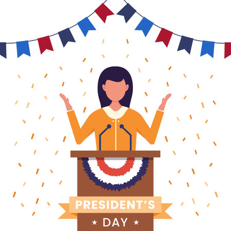 United states of america, president's day concept. Vector Illustrationのイラスト素材