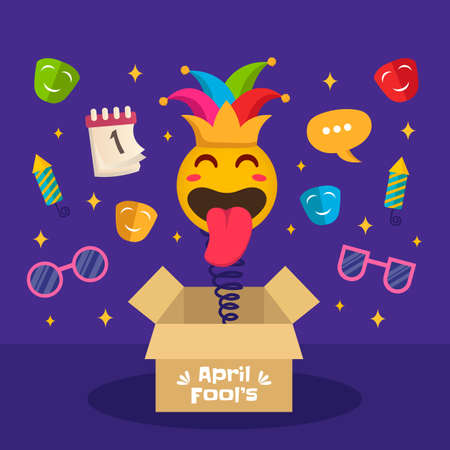 Hand drawn april fool's day, Typography, Colorful. Vector Illustrationのイラスト素材