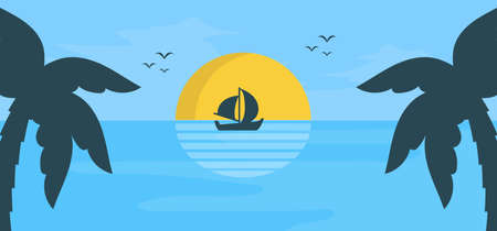 Summer banner template vector illustration for social media. Vectorのイラスト素材