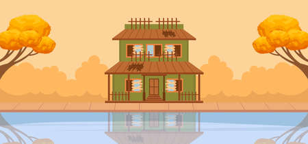 Hand drawn autumn background. Vector Illustrationのイラスト素材