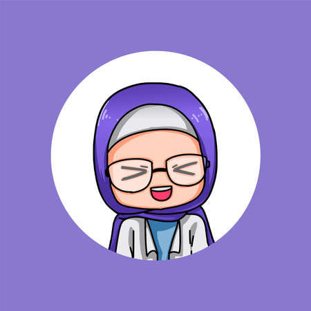 Cute Women Wearing Hijabのイラスト素材