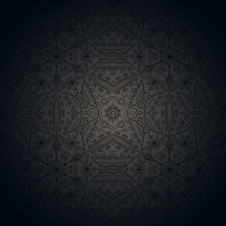 Seamless floral pattern on a dark background 