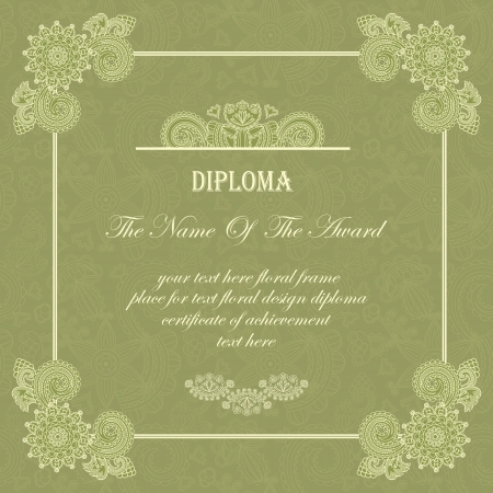 Original vintage frame on  seamless  background. Can be used as a diploma or certificate   のイラスト素材