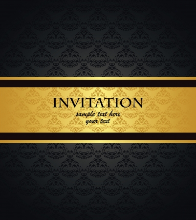 Vintage seamless wallpaper with a gold ribbon  Can be used as invitation   のイラスト素材