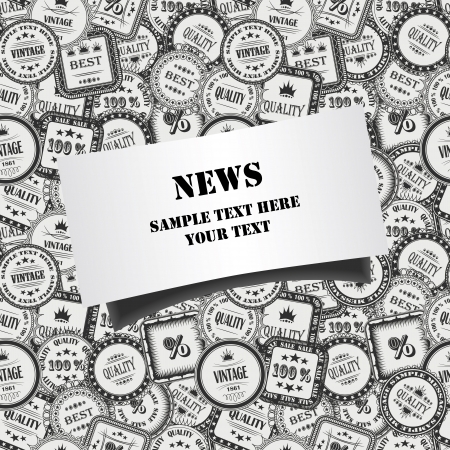 Seamless wallpaper with labels and place for text   のイラスト素材