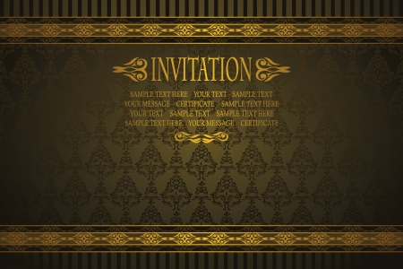 Elegant invitation with vintage seamless background    のイラスト素材