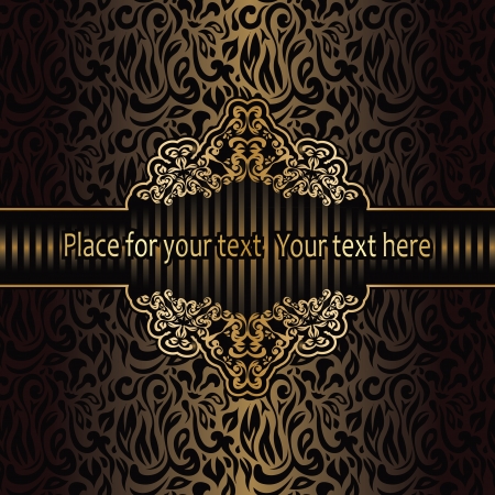Vintage seamless floral background with a frame in retro style     のイラスト素材