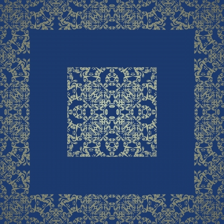 Vintage lace seamless background with frame. Retro design. Orignal style       のイラスト素材