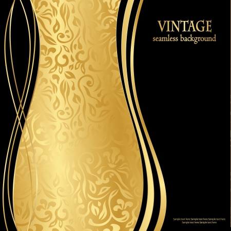 Elegant seamless gold wallpaper. Can be used as greeting card or invitation     のイラスト素材