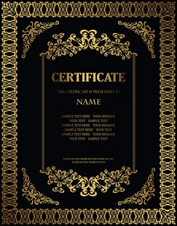 Stylish vintage frame. Retro style. Can be used as a diploma, certificate and other   のイラスト素材