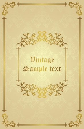 Seamless background with vintage frame. Retro design     のイラスト素材