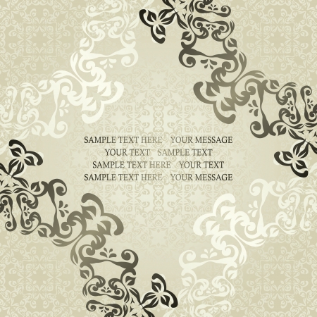 Light seamless background in pastel colors with vintage frame     のイラスト素材