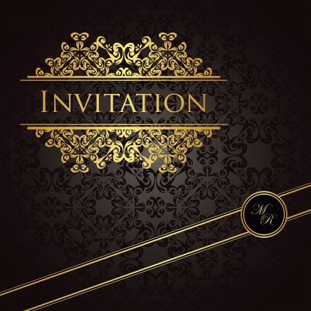 Vintage seamless background with a frame. Can be used as invitation   のイラスト素材