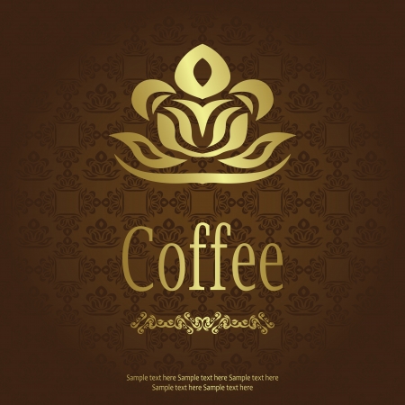 Seamless vintage background. Coffee menu              のイラスト素材