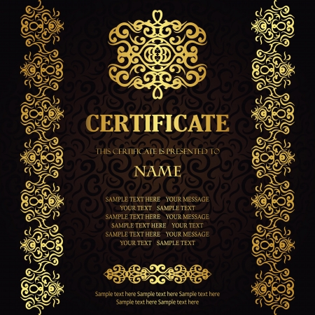 Stylish vintage frame in retro style. Can be used as a diploma, certificate のイラスト素材