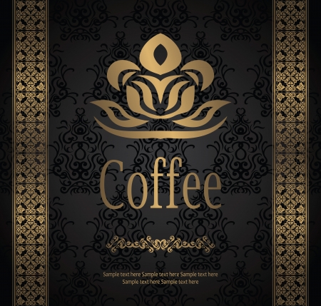 Seamless vintage background. Coffee menu              のイラスト素材