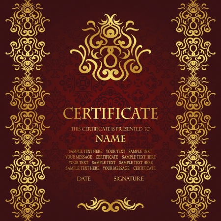 Stylish card with vintage decoration.  Can be used as a certificate, diploma                のイラスト素材