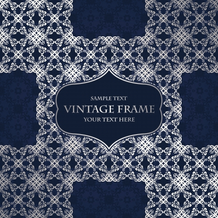 Vintage card or invitation. Vintage seamless background. Retro design. Vintage frame   のイラスト素材